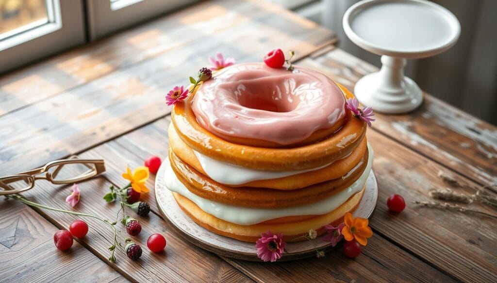 donut cake presentation