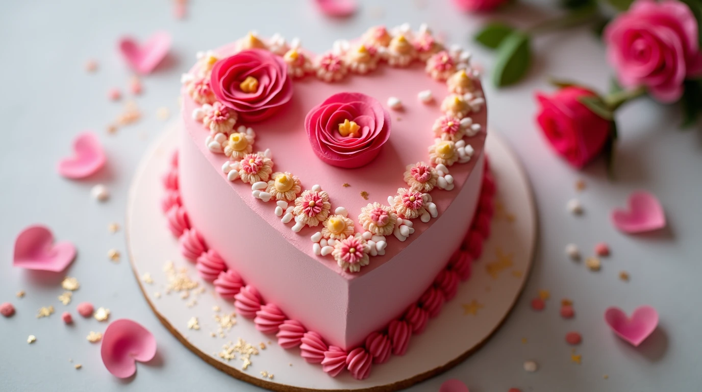 heart shaped cake