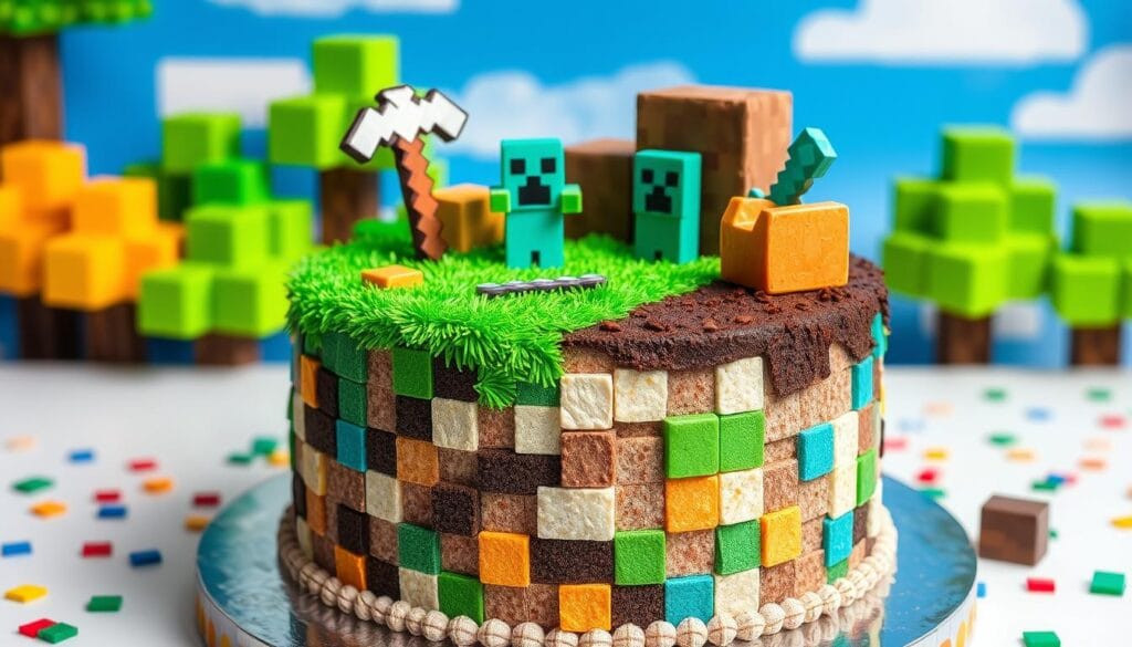 minecraft cake decorating