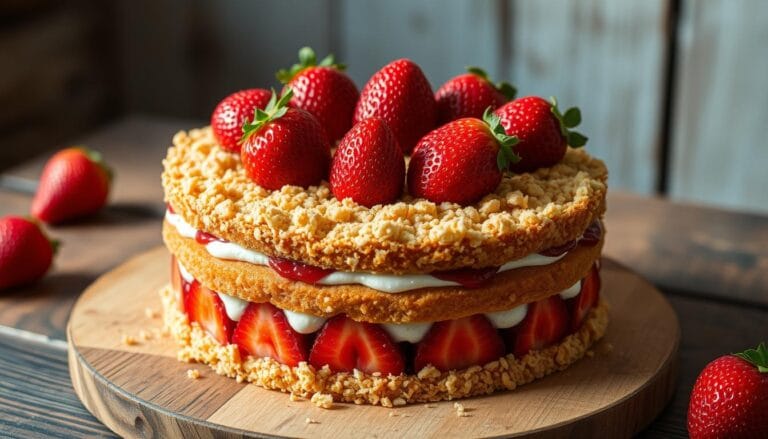 strawberry crunch cake