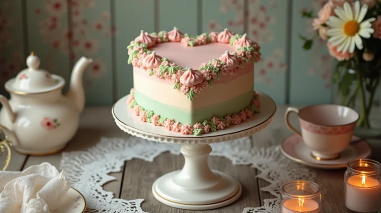 vintage heart cake