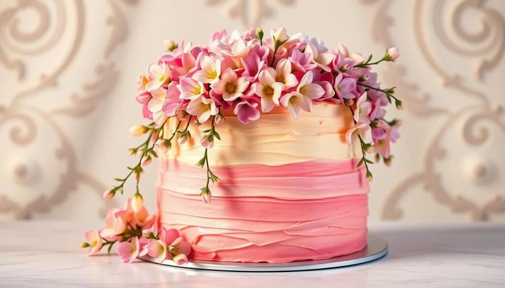 birthday cake with flowers