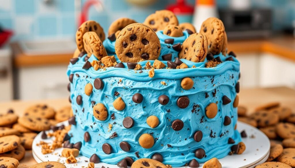 cookie monster cake frosting