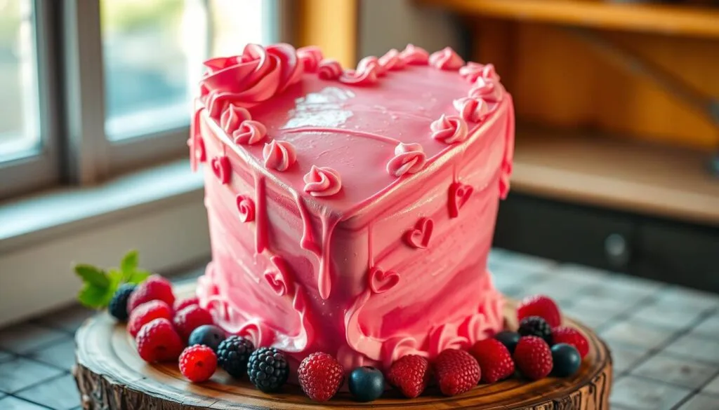 customized heart cake