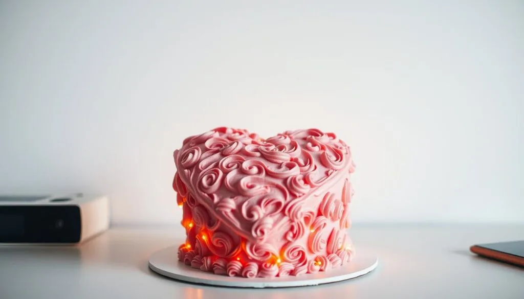 heart cake for birthday celebration