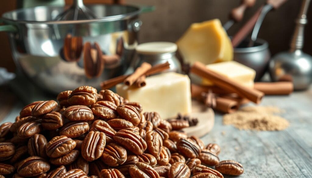 premium ingredients for butter pecan pound cake