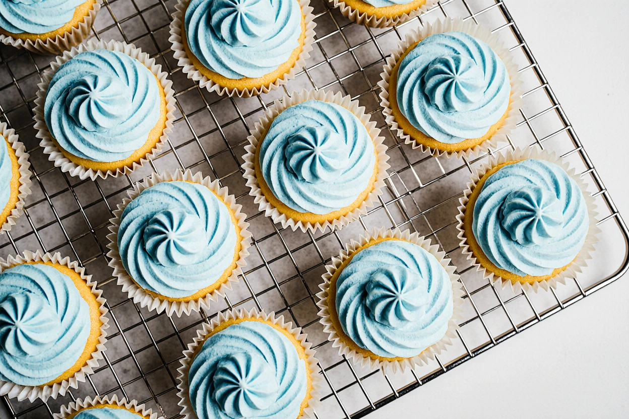 blue cupcakes